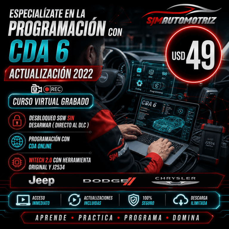 Curso Programación con CDA 6 – Diagnóstico y Configuración de Módulos Automotrices