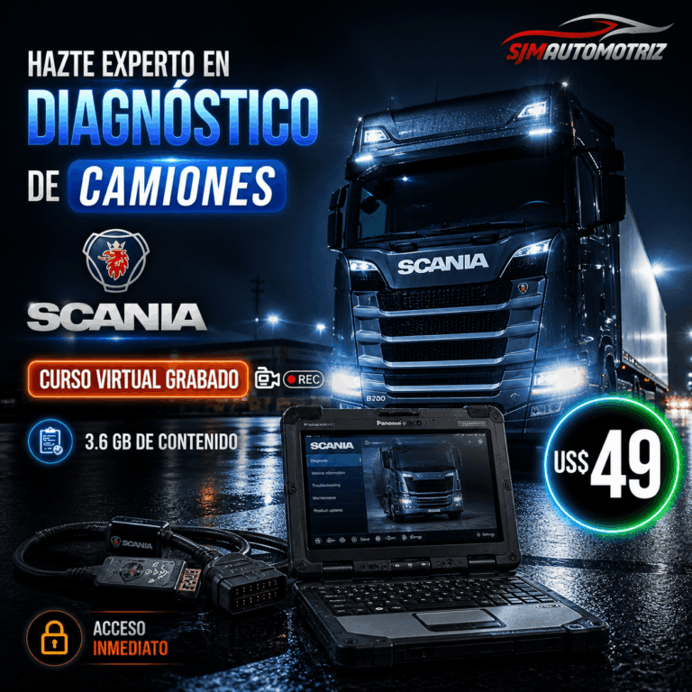 Curso Diagnóstico de Camiones Scania – DTC, Parámetros y Calibraciones (Online)