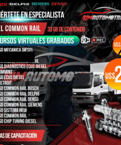 Pack 12 Cursos Diésel Common Rail: Diagnóstico, Inyección, Reparación (90 h)