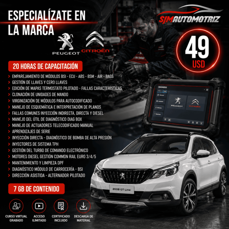 Curso Especialización Peugeot y Citroën – Diagnóstico, Inyección y Electrónica