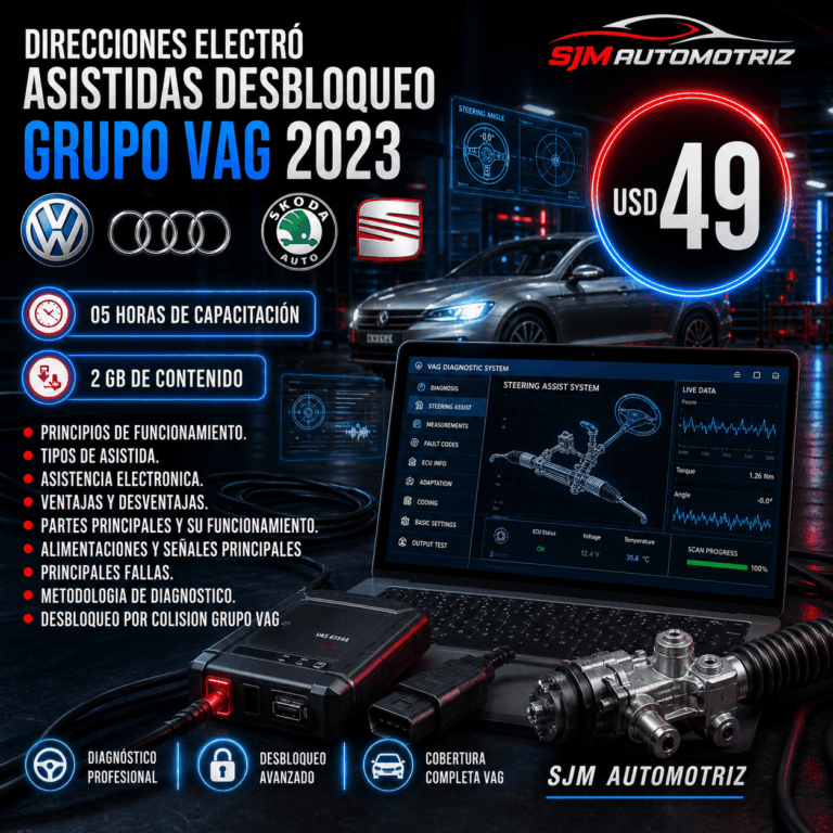 Curso Direcciones Electroasistidas VAG 2023 – Desbloqueo y Programación de Módulos