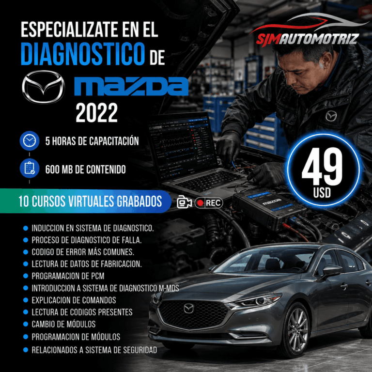 Curso Diagnóstico Mazda – Sistemas Skyactiv, M-Hybrid y Osciloscopio