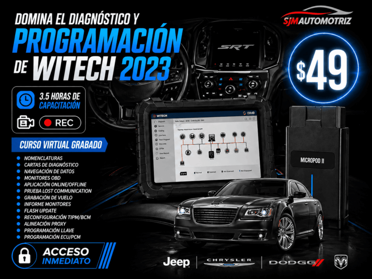 Curso WiTECH 2023 – Diagnóstico y Programación Chrysler, Dodge, Jeep y RAM