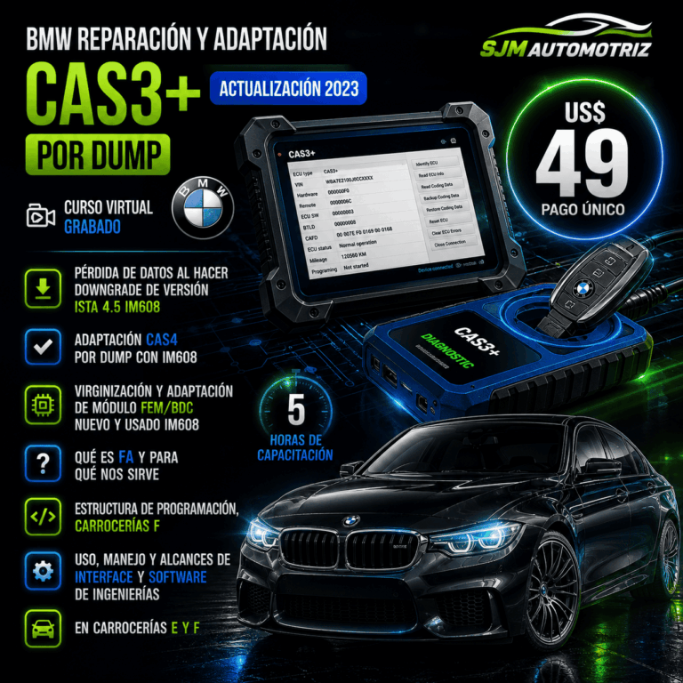 Curso BMW CAS3 Actualización 2023 – Reparación y Adaptación por Dump