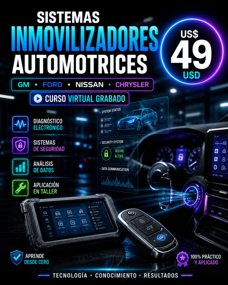 Curso Inmovilizadores Nissan/Chrysler/GM/Ford – Diagnóstico, Claves y Reprogramación