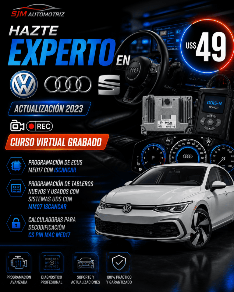 Curso VW-Audi-SEAT Actualización 2023 – Programación de ECUs y Tableros (VAG)