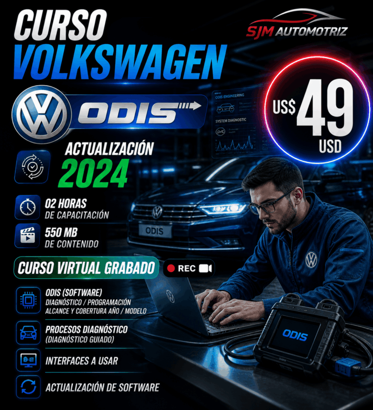 Curso Volkswagen ODIS Actualización 2024 – Diagnóstico y Programación VAG Grupos